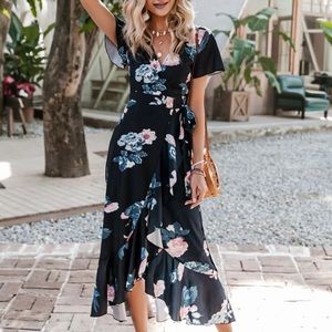 Allover print maxi dress